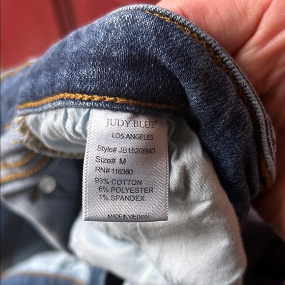 Judy Blue Women's Ripped Jean Shorts - Classic Blue - Picture 6 of 10